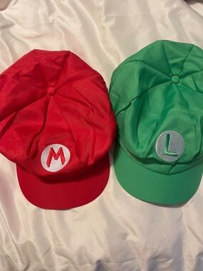Mario & Luigi Inspired Red and Green Character Caps